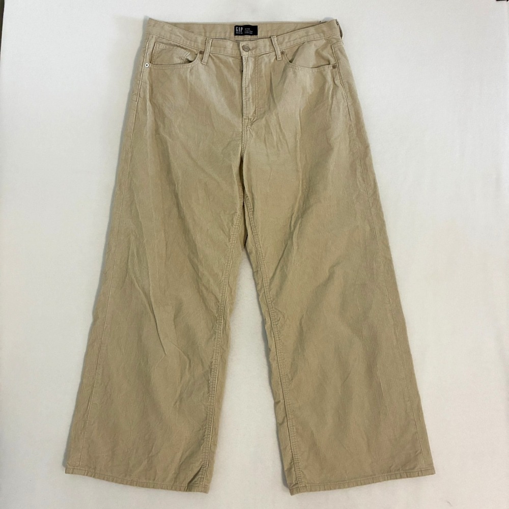 GAP High Rise Wide Leg Corduroy Pants Women's Size 16/33R Boho Festival Street